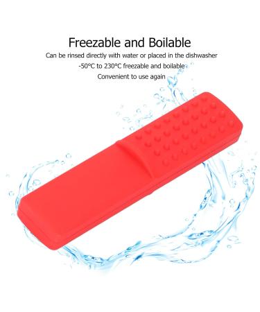 Red Baby Teething Toy - Bite Resistant Dishwasher Safe BPA Free Perfect Chew Ring for Teething Relief & Autism Gum Massage - Buy Online on GoSupps.com