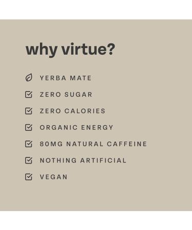 Virtue Clean Energy Mixed Pack - 12 x Yerba Mate Natural Energy Drinks - Sugar Free Zero Calories Vegan (12 x 250ml) Strawberry & Lime Tropical Peach & Raspberry  - Buy Online on GoSupps.com