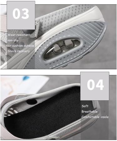 Hunonu Women's Diabetic Orthopedic Sandals - Grey, Size 9 | Air Cushion Slip-On Walking Shoes - Buy Online on GoSupps.com