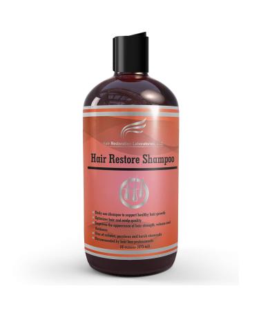 Hair Restoration Laboratories Hair Restore Shampoo, DHT Blocker to Prevent Hair Loss, Sulfate-Free for Color Treated Hair, Effective Daily Use Hair Thickening Thinning Hair for Men and Women, 16 oz