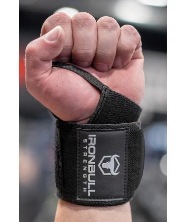 IPF Certified Wrist Wraps for Weightlifting - Bench Press Straps for Powerlifting - Men & Women 20 All Black - Buy Online on GoSupps.com