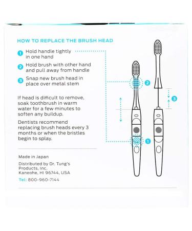 Dr. Tung's Ionic Toothbrush Replacement Heads - Soft Bristles 2 Pack | Best Oral Care - Buy Online on GoSupps.com