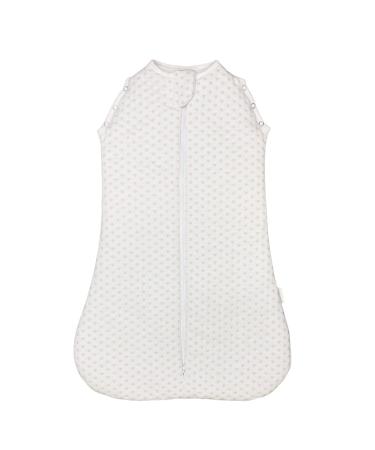 MiniMi BABY SLEEPING BAG | 2.5 Tog 100% Cotton Swaddle blanket | Adjustable Arm Hole | Double Direction Zipper for Nappy Change | Newborn Essentials | 0-6 Month (Dots)