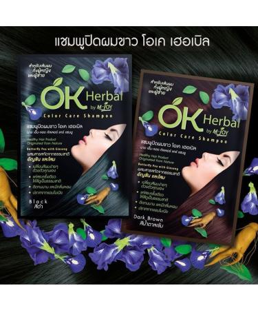 OK HERBAL Color Care Shampoo Dark Brown - Herbal Hair Color Change (30ml) | Shop Internationally - Buy Online on GoSupps.com