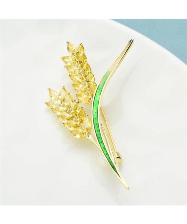 Pin Jewelry Gifts for Women Ladies Fashion Accessories Ladies Elegant Wheat Brooch Enamel Leaf Beauty Wheat Flower Shaped Brooch Party Banquet Brooch Brooches & Pins - Buy Online on GoSupps.com