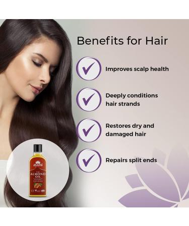 Ayumi Pure Almond Oil - Rich in Fatty Acids for Skin & Hair Care - 3 x 150ml - Buy Online on GoSupps.com