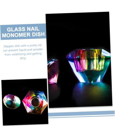 Ipetboom Dappen Bowl Glass Cups Monomer Dish Nail Art Dappen Dish Glass Mug with Lid Liquid Monomer Glass Dish Acrylic Nail Tools Nail Dappen Dish with Lid Bracket Crystal Glass Symphony - Buy Online on GoSupps.com