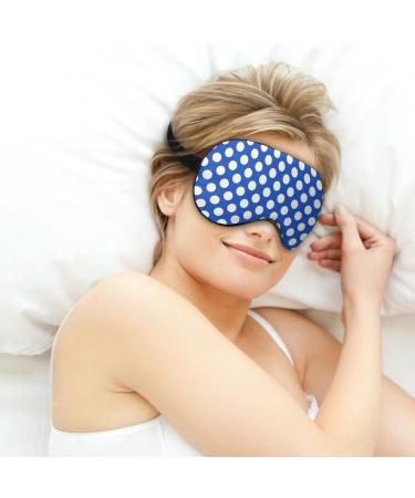 Buy Women's Adjustable Blue Sleep Mask with White Polka Dots | Comfortable Eye Shades for Better Sleep - International Shipping - Buy Online on GoSupps.com