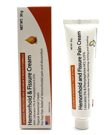 MOHNARK Maximum Strength Lidocaine 5% Plus 0.25% Phenylephrine HCL Hemorrhoid & Fissure Cream