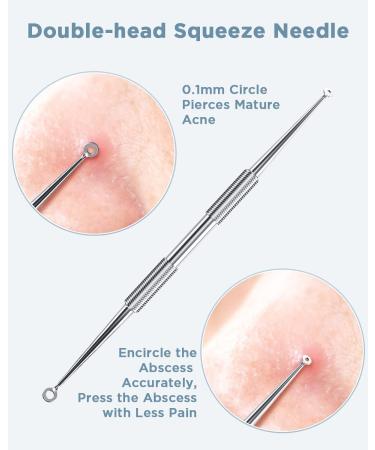 Blackhead Remover Tool Pimple Popper Tool Kit Blackhead Extractor tool for Face Extractor Tool for Comedone Zit Acne Whitehead Blemish Stainless Steel Extraction tools - Buy Online on GoSupps.com
