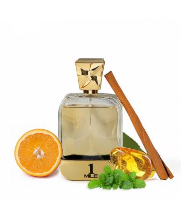 Jean Rish 1 Mile Pour Homme Eau De Toilette - Perfume for Men (3.4 Fl Oz / 100ml) with Blood Mandarin Mint & Amber Notes - Long Lasting and Luxury Fragrance
