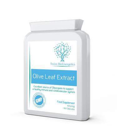 Olive Leaf Extract 6750mg Whole Leaf Equivalent - 60 Capsules - Containing 20% Active Oleuropein - Buy Online on GoSupps.com
