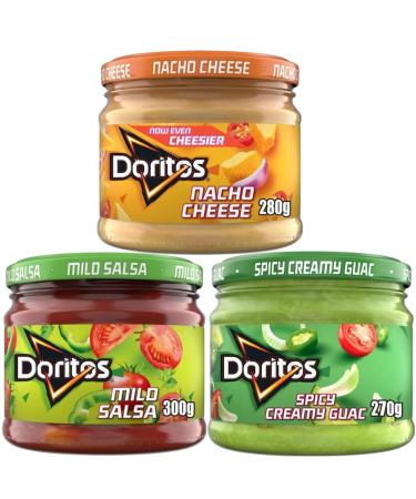Dip Selection Bundle with Doritos Nacho Cheese Dip 280g Mild Salsa Dip 300g and Guacamole Dip 270g (3 Pack) - Buy Online on GoSupps.com