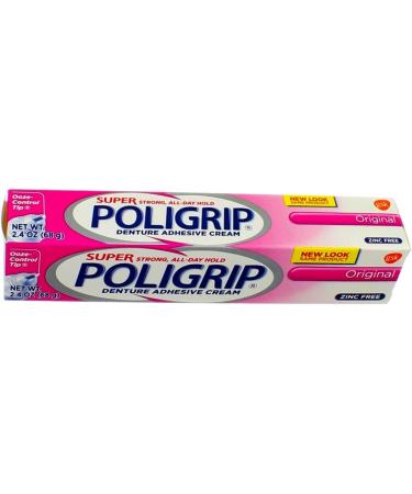 SUPER POLIGRIP Denture Adhesive Cream Original 2.40 oz - Long Lasting Hold for Secure Dentures | Worldwide Shipping - Buy Online on GoSupps.com