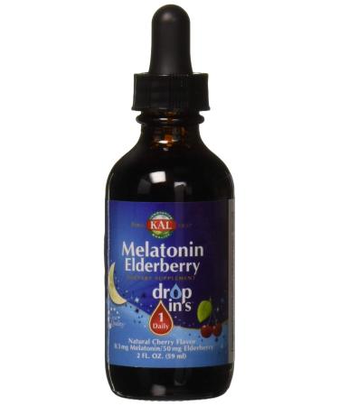 KAL Melatonin Elderberry Drop Ins Natural Cherry 2 fl oz (59 ml)