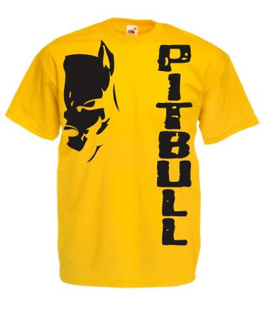 Generico t-Shirt Pitbull Fight Dog Kickboxing Boxing Gift Idea 12 Colors also for Children XXL Yellow