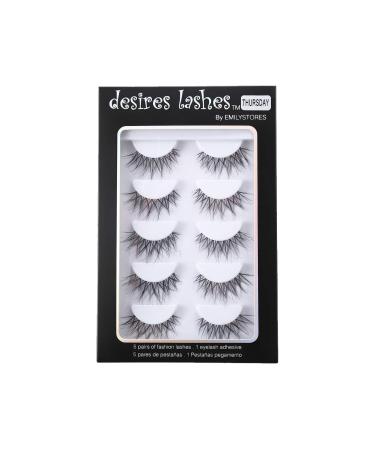 DESIRES LASHES By EMILYSTORES Natural Strip Eyelashes Multipack 5Pairs Per Kits 04 Thursday