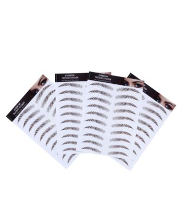 Housoutil 4pcs Eyebrow Stickers Eyebrow Stenciebrow Transfer Eyebrow Tattoos Imitation Eyebrow 6d Hair Tool