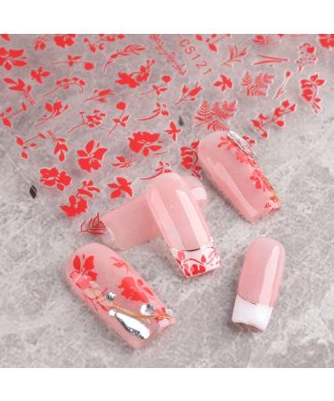 Decor Botanical Adhesive Decal Simple Plant 3D Flowers Leaf Black White Nail Stickers(black) - Buy Online on GoSupps.com