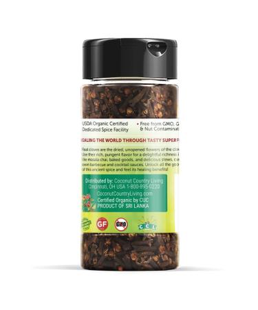 Organic Cloves Whole Raw Premium Quality Spice Fairtrade in Glass Jar - 1.41 oz - Buy Online on GoSupps.com