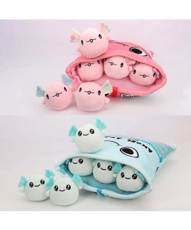HXPLN Cute Snack Pillow Axolotl Plush with Salamander Doll - Pink Axolotl Stuffed Animal Toy for Kids - Creative Birthday Gift - Buy Online on GoSupps.com