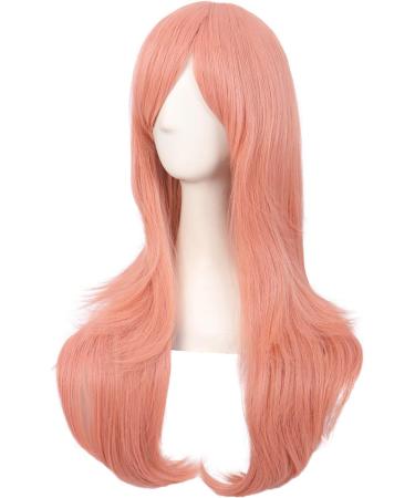 MapofBeauty 28 Inch Women Side Bangs Long Curly Hair Cosplay Wig in Orange Pink - 70cm - Buy Online on GoSupps.com