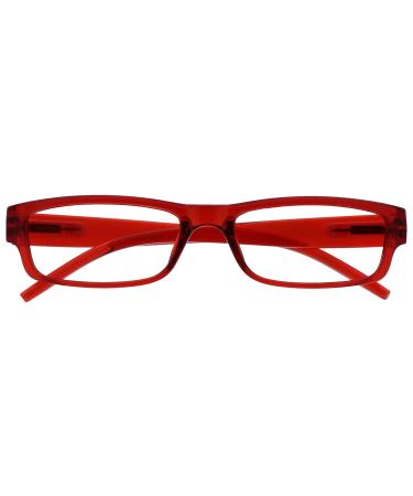 The Reading Glasses Company Red Lightweight Comfortable Readers Mens Womens R32-Z +2.50 Red +2.50 Magnification