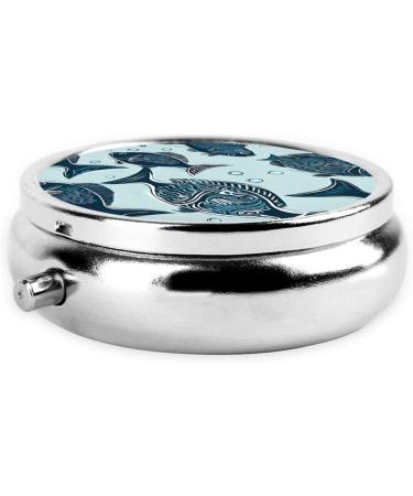 Buy Manatee Animals Calf Round Pill Box | 3 Compartment Portable Medicine Organizer | Mini Decorative Travel Vitamin Holder - Buy Online on GoSupps.com