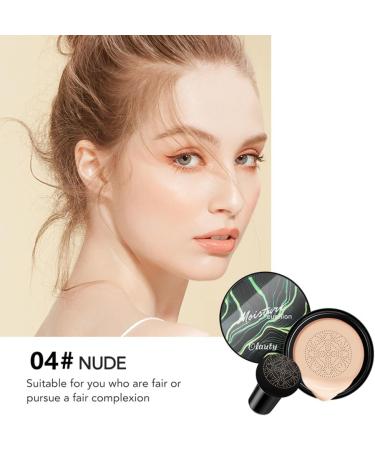 GL-Turelifes Mushroom Head CC Cream Air Cushion Foundation Water Feeling Flawless BB Cream Moisturizing Oil Control Long Lasting Lightweight & Smoothing (#04Nude 15 oz) 15 g (Pack of 1) #04Nude - Buy Online on GoSupps.com