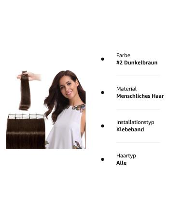 Silk-co Tape Extensions - 30cm Remy Human Hair #2 Dark Brown | 20 Wefts 4cm Wide | Premium Tape In Hair Extensions - Buy Online on GoSupps.com