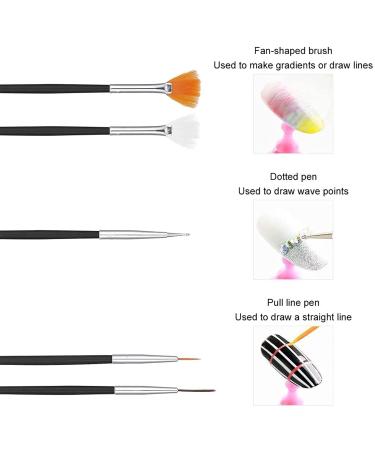 15-Piece Nail Art Set | UV Gel Acrylic Brushes & Dotting Tools for DIY Nail Designs - Buy Online on GoSupps.com