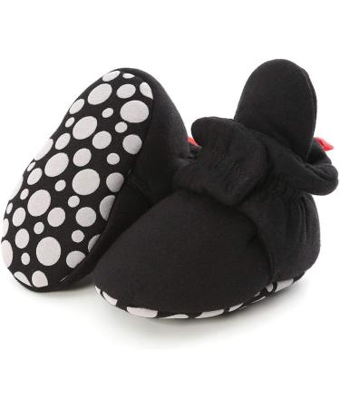 LACOFIA Baby Anti-Slip Soft Sole Slipper Booties - Infant Winter Crib Shoes (0-6 Months, Black) - Buy Online on GoSupps.com