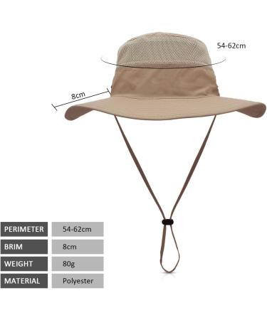 Dorriso Unisex Beach Safari Hat - Foldable 50+ UV Protection Outdoor Hat for Men & Women - Ideal for Camping Fishing & Travel - Brown - Buy Online on GoSupps.com