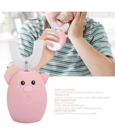 Children's Electric Toothbrush - U Form Head Waterproof Sound Function for Ages 2-12 - Pink - IPX7 1 Pack - Buy Online on GoSupps.com