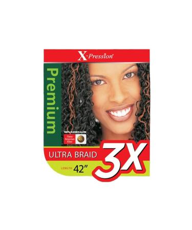 Outre X-Pression Kanekalon 3X Pre Stretched Braid 42 (5-Pack, Color 1B) - Buy Online on GoSupps.com