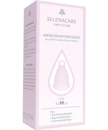 Premium Selenacare Menstrual Cup - Washable Medical Silicone Period Cup with Cleaning Container & Cotton Storage Bag - Size M (26ml) - Eco-Friendly Solution - Buy Online on GoSupps.com
