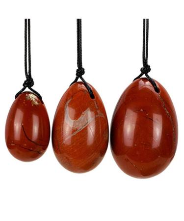 Jaspis-Stein-ei Yoni-e-e-e-e-e-e-e-ei women's cone exercise device jade massage device muscles tightening ball crystal cone egg 3-series set red
