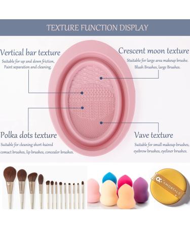 Foldable Silicone Makeup Brush Cleaning Mat - Easy Clean Pink Brush Cleaner Tool - Buy Online on GoSupps.com