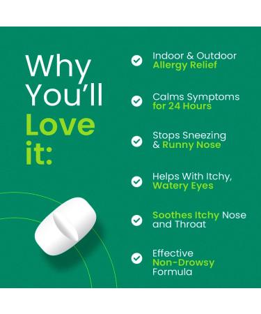C'rcle Cetirizine HCL 10mg 365 Tablets - Antihistamine for Indoor & Outdoor Allergies - Runny Nose, Itchy & Watery Eyes Relief - Buy Online on GoSupps.com
