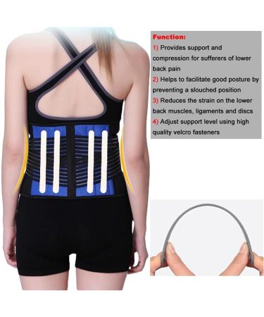 Plus Size Lumbar Pain Relief Massage Belt for Men & Women - 4X-Large Blue Back Support Brace & Posture Correction Waist Trainer - Buy Online on GoSupps.com