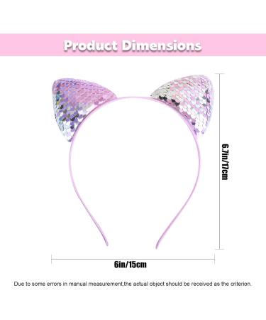 Sequin Cat Ears Headbands and Bunny Ear Headbands Shiny Hairbands Glittery Hair Hoops Hair Accessories for Easter Daily Wearing Party Decoration and Cosplay Accessories (Pink) - Buy Online on GoSupps.com