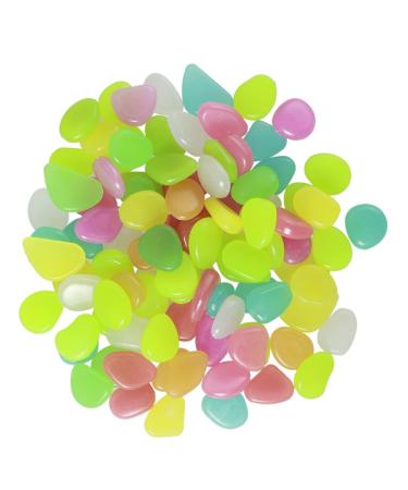 Homoyoyo 100pcs Artificiales Para Aquarium Glowing Pebble Decorate Luminous Stone Fish Tank As Shown Size 2