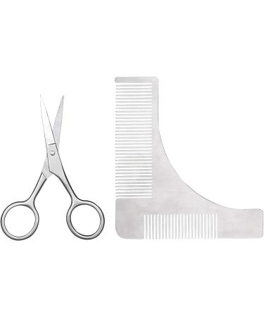 Sichler Men's Care Beard Stencil Set | Stainless Steel Shears & 2-in-1 Comb for Perfect Grooming - Buy Online on GoSupps.com