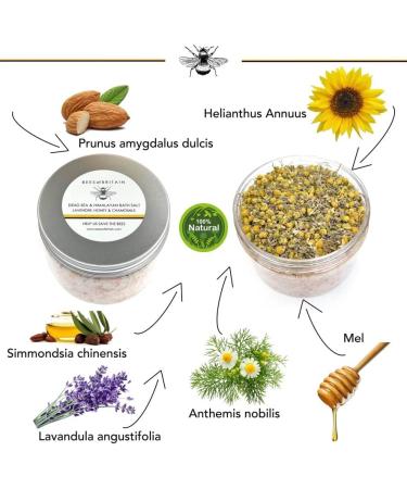 Bees of Britain 100% Natural Bathing Salt - Himalayan Salt with Lavender Honey & Chamomile | 450g | 5% Profit to Save Bees - Buy Online on GoSupps.com
