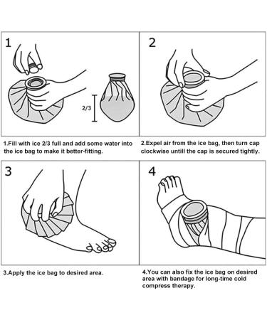 Ice Bag for Injuries & Pain Relief - 4 Pack 6 inch Reusable Cold Pack with Screw Top Lid - Buy Online on GoSupps.com