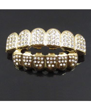 Tooth Braces Youngy Fshion Gold Silver Teeth Grillz Top Bottom Bling Men Women Jewel - C - Buy Online on GoSupps.com