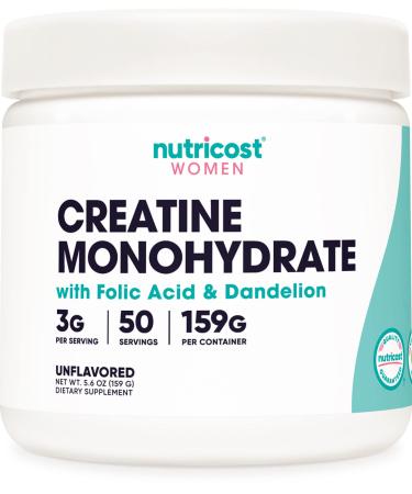Nutricost Creatine Monohydrate Powder for Women, Micronized, Unflavored, 50 Servings - Vegetarian, Non-GMO, Gluten Free 50 Servings (Pack of 1) - Buy Online on GoSupps.com