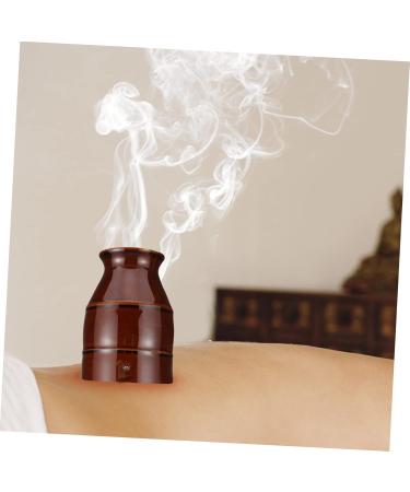 JECOMPRIS Castle Moxibustion Cup - Effective Home Massage Tool for Moxibustion Therapy | 10.5x7.5cm Brown Ceramic - Buy Online on GoSupps.com