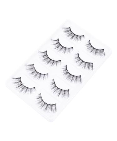 LALAFINA 5 Pairs False Eyelashes Eyelash Artificial Eyelashes Handmade Eyelashes Elf Eyelashes Glue False Lashes Wispy Eyelashes Faux Dramatic Eyelashes Artificial Fiber Cross 3d