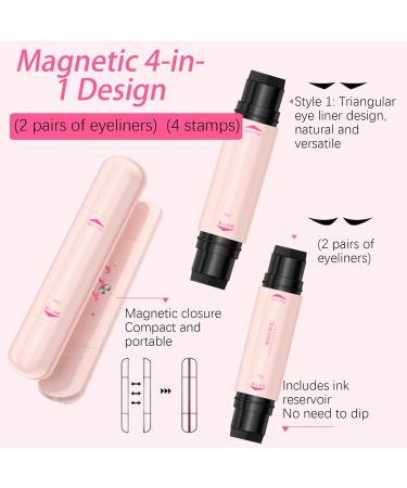 Enthusiasm Winged Eyeliner Stamp Sweatproof Waterproof Stencil Magnetic Winged Eyeliner Women Makeup for Birthday Valentines Day Travel Dating Commuting Teens Ladies Black - Buy Online on GoSupps.com